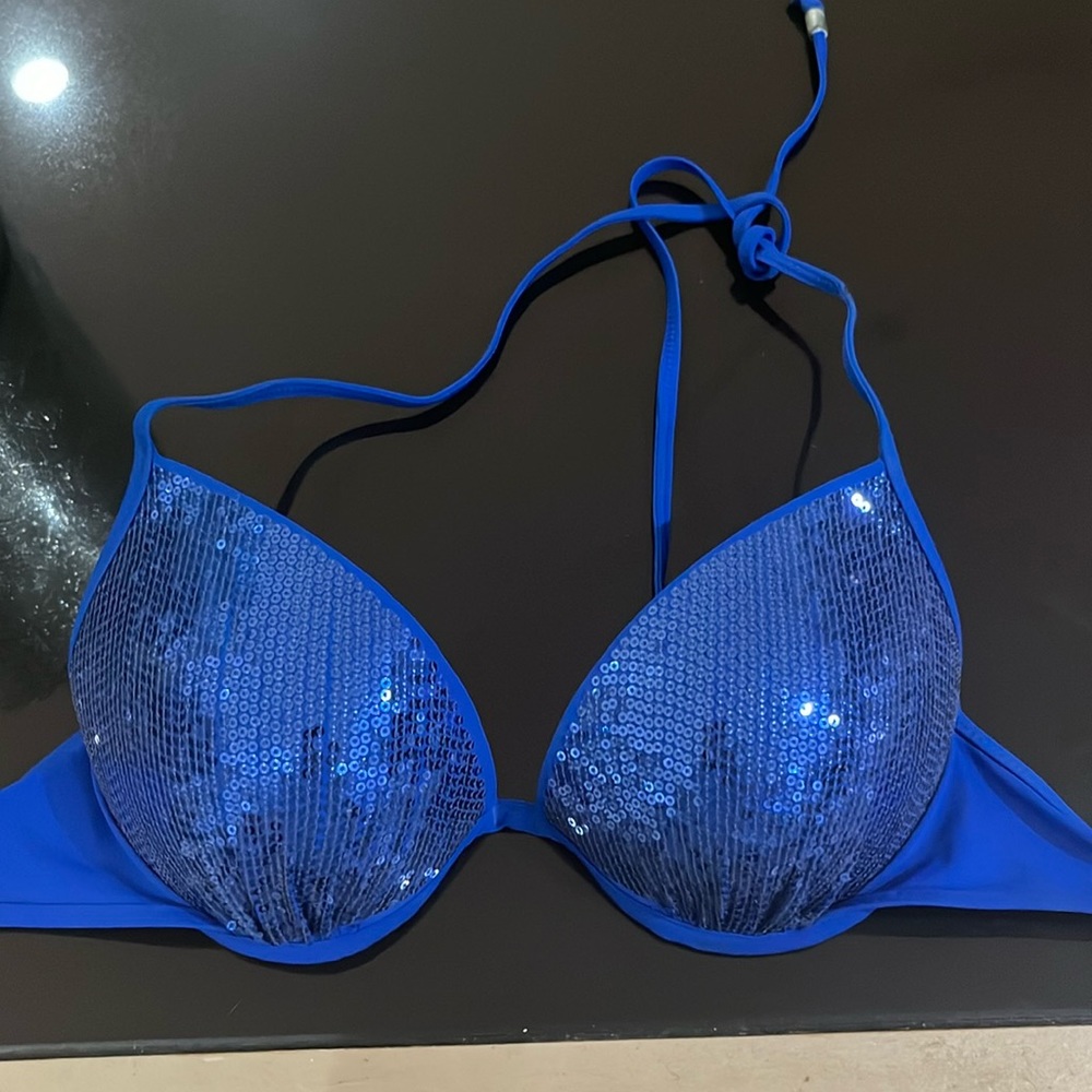 pink/victoria’s secret push up bathing suit top